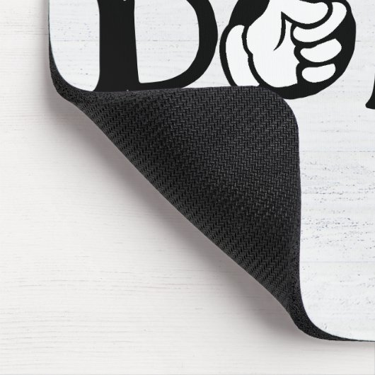 Text mit Finger auf Holz Mousepad (Ecke)