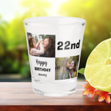 Text mit Foto Birthday Shot Glass