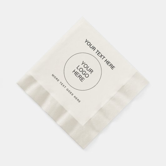 Text mit individuellem Logo, geprägt von Luncheon Serviette (Ecke)