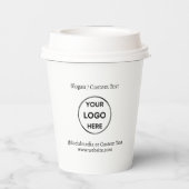 Text mit Minimalistischen Logos Pappbecher (Rückseite)
