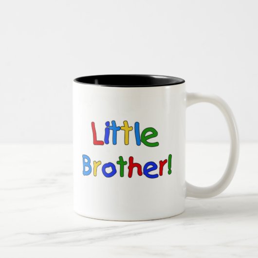 Text mit Primärfarben Little Brother Zweifarbige Tasse (Rechts)