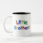 Text mit Primärfarben Little Brother Zweifarbige Tasse (Links)