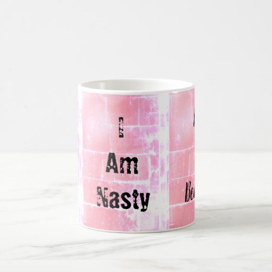 Text mit Selbstausdruck rustikales rosa Hintergrun Kaffeetasse (Mittel)