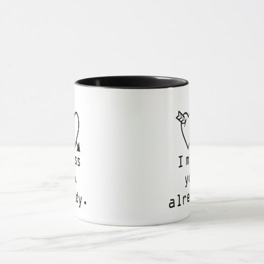 Text-Mitteilung verfehle ich Sie bereits Tasse (Zentrum)