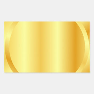 Text-Monogramm Elegantes Metallisches Gold-Optik h Rechteckiger Aufkleber