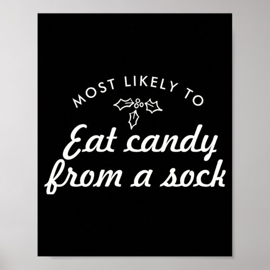 Text Most Likely To Xmas Fun Mistletoe T S Poster (Vorne)