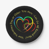 Text-Nachricht hinzufügen - Warnungen auf schwarz  Pappteller (Vorderseite)