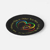 Text-Nachricht hinzufügen - Warnungen auf schwarz  Pappteller (Schrägansicht)