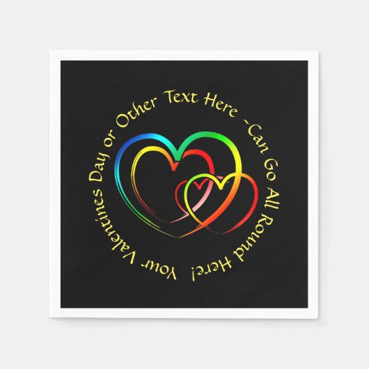 Text-Nachricht hinzufügen - Warnungen auf schwarz  Serviette (Vorderseite)