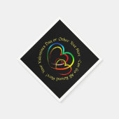 Text-Nachricht hinzufügen - Warnungen auf schwarz Serviette (Ecke)