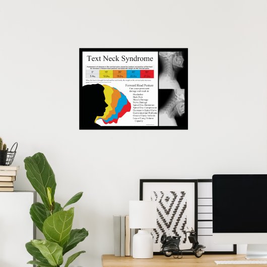 Text Neck Syndrom Chiropractic in Metric kg Poster (Heimbüro)