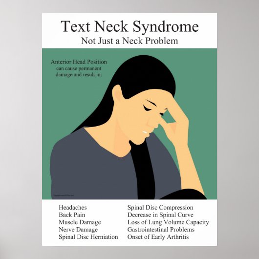 Text Neck Syndrom Chiropraktische Physikalische Th Poster (Vorne)