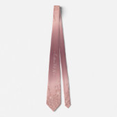 Text Neck Tie Rose Gold Blush Glitzer Sparkone Krawatte (Vorderseite)