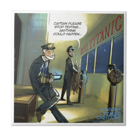Text nicht und Titanic lustig Fliese (Vorderseite)