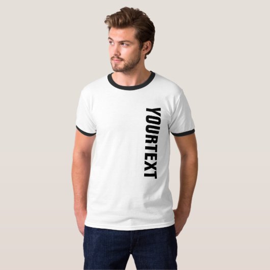 Text- oder Namensvorlage Mens White Bold Big Schri T-Shirt (Vorne ganz)
