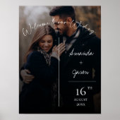 Text Overlay Foto Willkommen bei unserer Hochzeit Poster (Vorne)