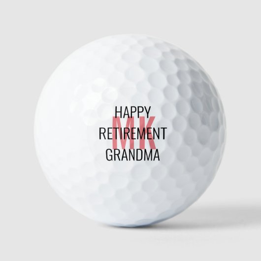 Text Overlay Happy Rentirement Oma Monogram Golfball (Vorderseite)