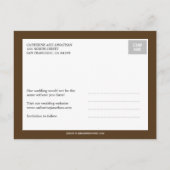 Text-Overlay speichert Datumskarten - braun Ankündigungspostkarte (Rückseite)