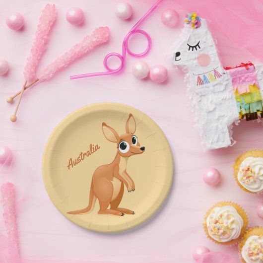 Text-Papier-Teller des niedlichen Kängurus Pappteller (Party)