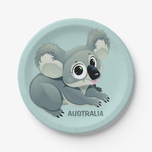 Text-Papier-Teller des niedlichen Koala Pappteller (Vorderseite)