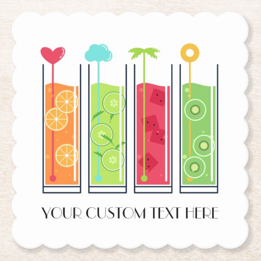 Text-Papier-Untersetzer der Sommer-Säfte Untersetzer (Vorderseite)