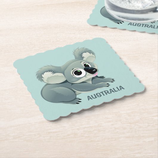 Text-Papier-Untersetzer des niedlichen Koala Untersetzer (angewinkelt)