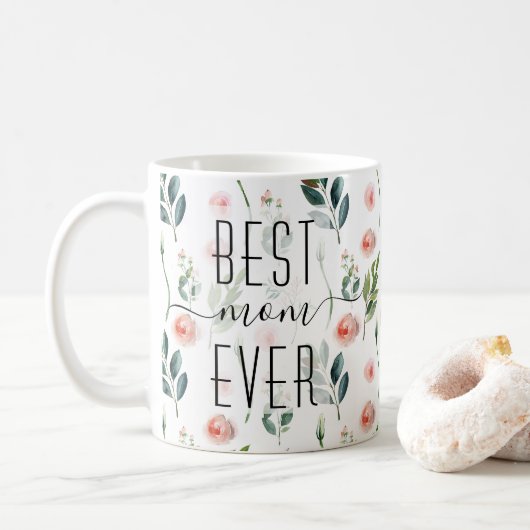 Text Peach floral Garden Mütter Day Kaffeetasse (Mit Donut)