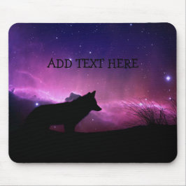 TEXT Pink, Lila & Schwarz/Sterne am Nachtwolf hinz Mousepad