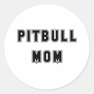 Text Pitbull-Mama Runder Aufkleber