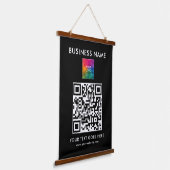 Text QR-Code des Firmenlogos, individuell anpassba Wandteppich Mit Holzrahmen (Gewinkelt)