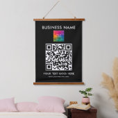 Text QR-Code des Firmenlogos, individuell anpassba Wandteppich Mit Holzrahmen (Schlafzimmer)