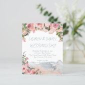 Text QR Code Vintag Blush Pink Wedding (Stehend Vorderseite)
