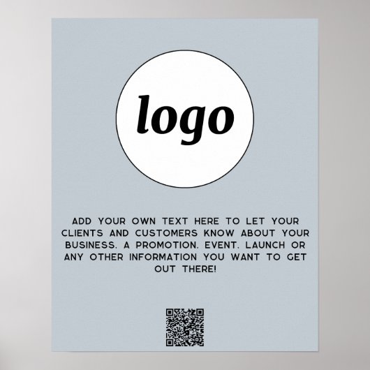 Text QR-Code Werbeaktion für das blaue Werbemittel Poster (Vorne)