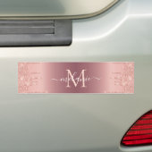 Text-Rose für Monogramm: Farbblindfarbiger Glitzer Autoaufkleber (Auf Auto)