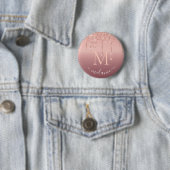 Text-Rose für Monogramm: Farbblindfarbiger Glitzer Button (Beispiel)