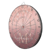 Text-Rose für Monogramm: Farbblindfarbiger Glitzer Dartscheibe (Vorderseite rechts)