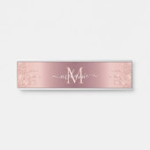 Text-Rose für Monogramm: Farbblindfarbiger Glitzer Türschild (Vorderseite )