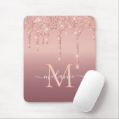 Text-Rose für Monogramm - Glitzer-Tropfen Mousepad (Mit Mouse)