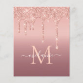 Text-Rose für Monogramm: Gold Blush Glitzer Flyer (Vorne)