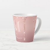 Text-Rose für Monogramm: Gold-Blush-Glitzer Milchtasse (Rechte Ecke)