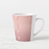 Text-Rose für Monogramm: Gold-Blush-Glitzer Milchtasse (Rechts)