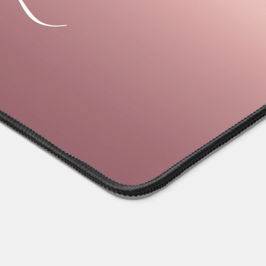 Text-Rose für Monogramm: Gold-Blush-Glitzer Schreibtischunterlage (Ecke)