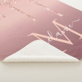 Text-Rose für Monogramm: Gold-Blush-Glitzer Sherpadecke (3/4)