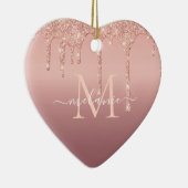 Text-Rose für Monogramm: Goldblindsparkett Keramik Ornament (Rechts)