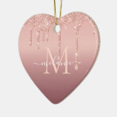 Text-Rose für Monogramm: Goldblindsparkett Keramik Ornament (Links)