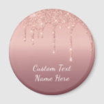 Text Rose Gold Blush Glitzer Sparkle Tropfen Hochz Magnet<br><div class="desc">Benutzerdefinierte Text-Rose Gold Blush Glitzer Sparkle Tropfen Rosa Hochzeit oder Party Supplies / Geschenk - Fügen Sie Ihren einzigartigen Text / Name oder entfernen Sie Text - Make Your Special Gift - Neu formatieren und verschieben oder entfernen und fügen Sie Text / Elemente mit Anpassungstool. Design von MIGNED. Bitte schauen...</div>