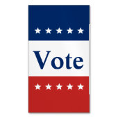 Text rot weiß und blau mit Sternen wählen Magnetische Visitenkarte (Vorderseite Vertikal)