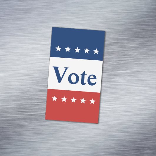 Text rot weiß und blau mit Sternen wählen Magnetische Visitenkarte (Beispiel)