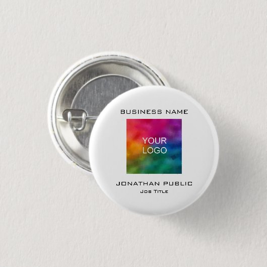 Text rund um das Logo für Unternehmen Button (Vorne & Hinten)