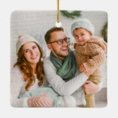 Text Sage Green First Christmas Zuhause Keramikornament (Rückseite)